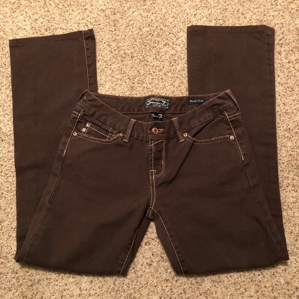 Brown Seven7 Low Rise Boot Cut Jeans Size 27/4